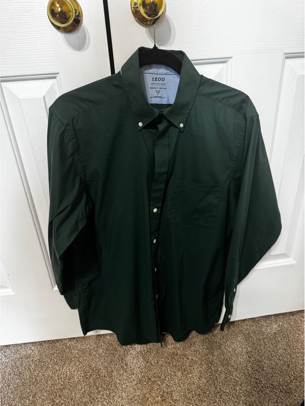 IZOD Advantage Performance Men’s M Green Button Down Shirt Stretch Regular Fit